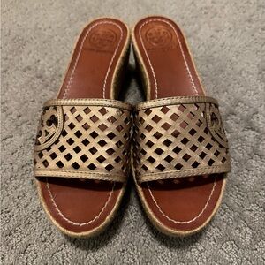 Tory Burch Gold Platform Sandals